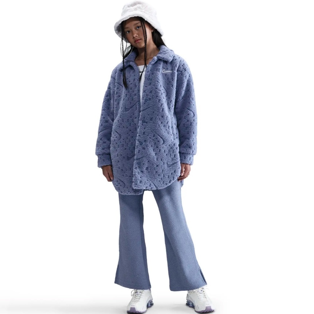 Nike small Lavender fleece Teddy Button-Up Jacket